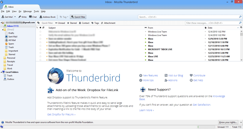 Thunderbird email provider